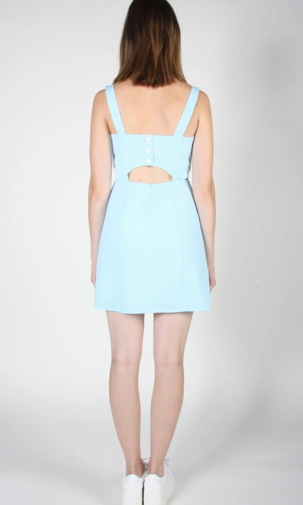 Bluebird Dress - Sky Seersucker