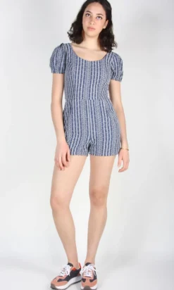 Bufflehead Romper - Blue Eyelet