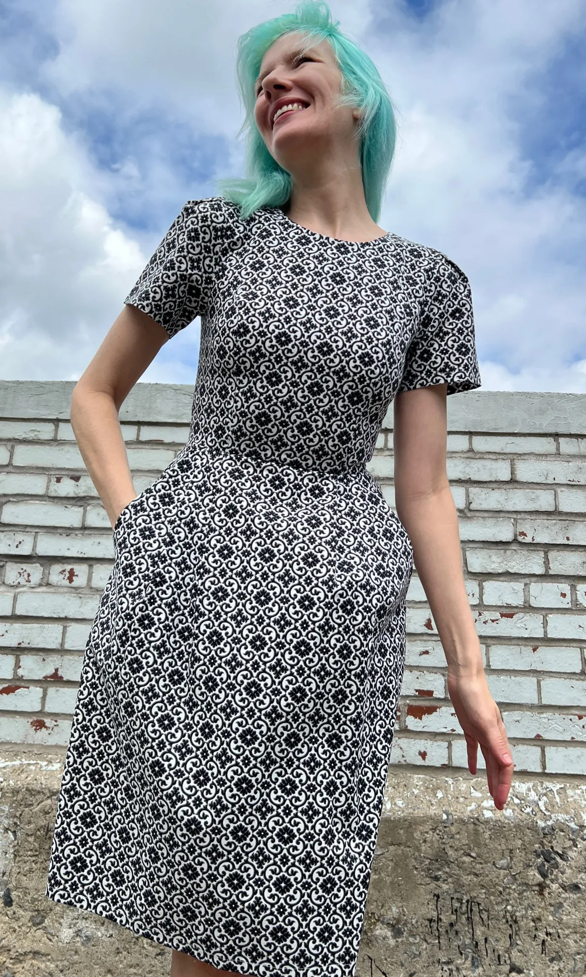 Buttonquail Dress - Quatrefoil