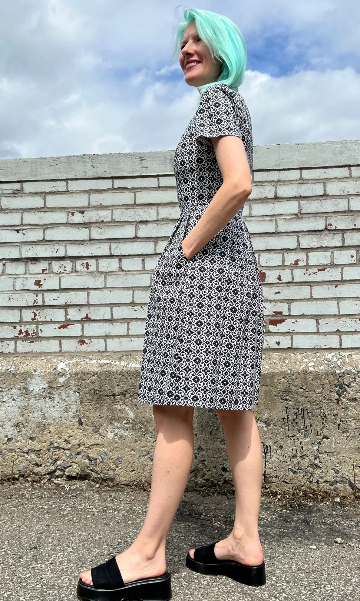 Buttonquail Dress - Quatrefoil