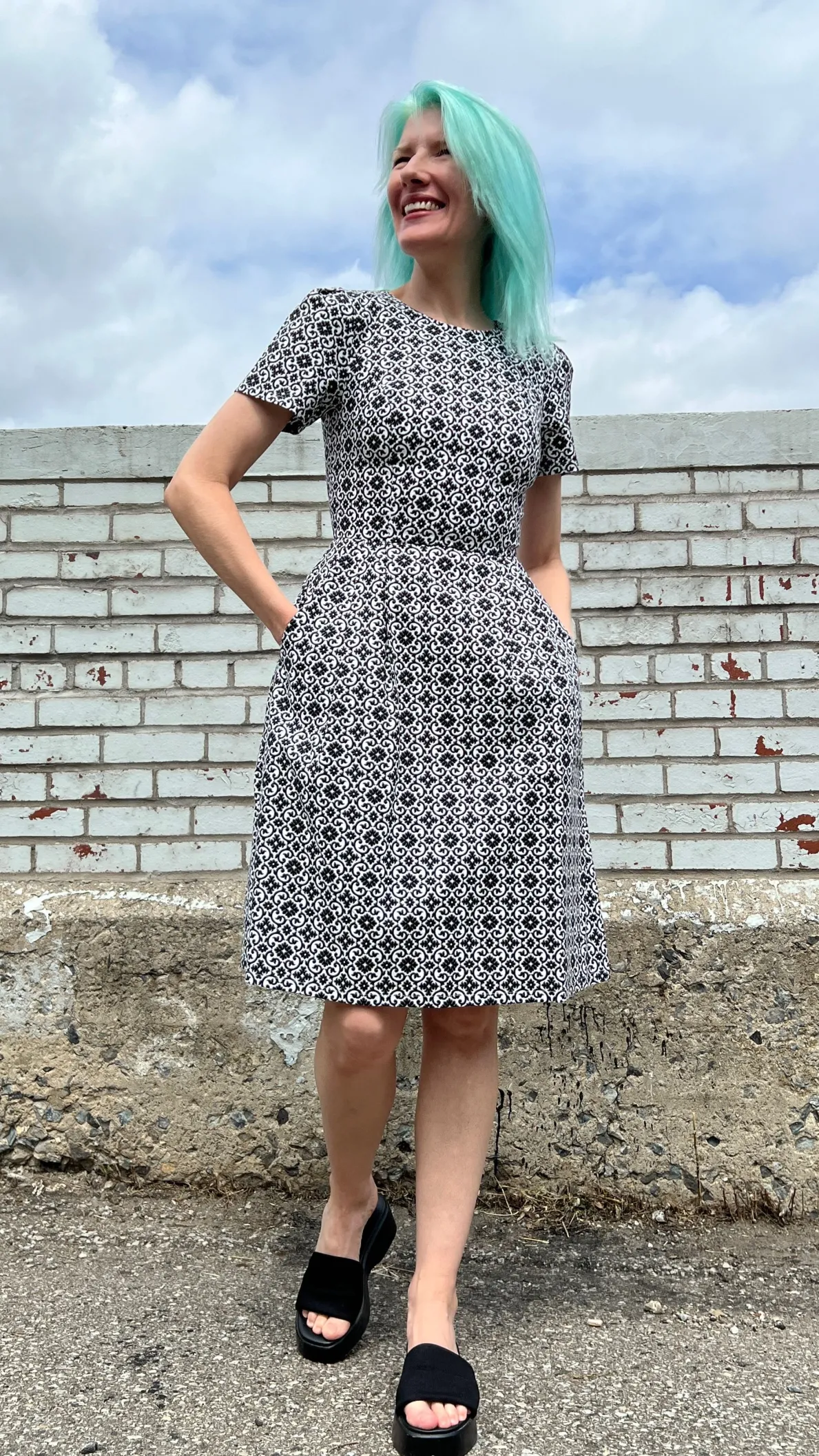 Buttonquail Dress - Quatrefoil