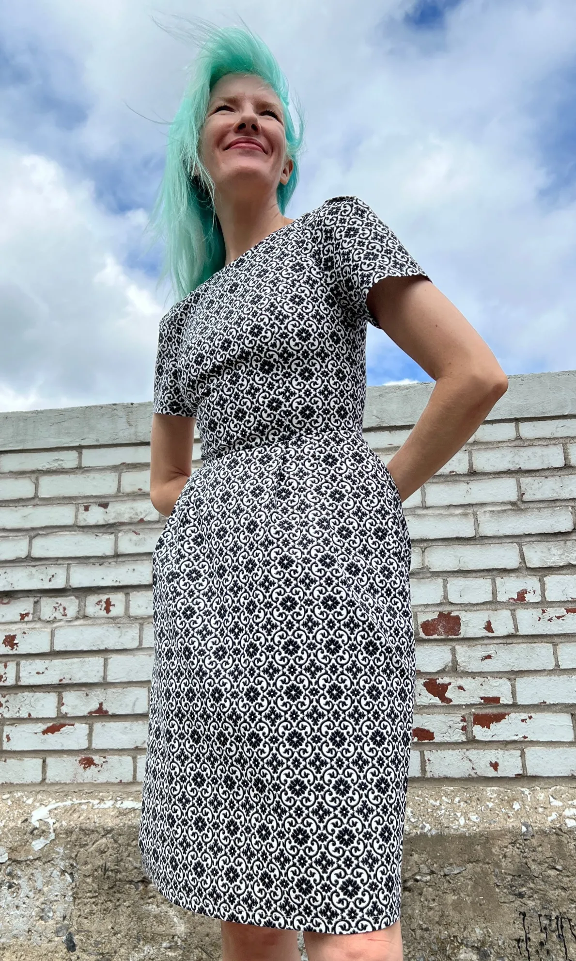 Buttonquail Dress - Quatrefoil