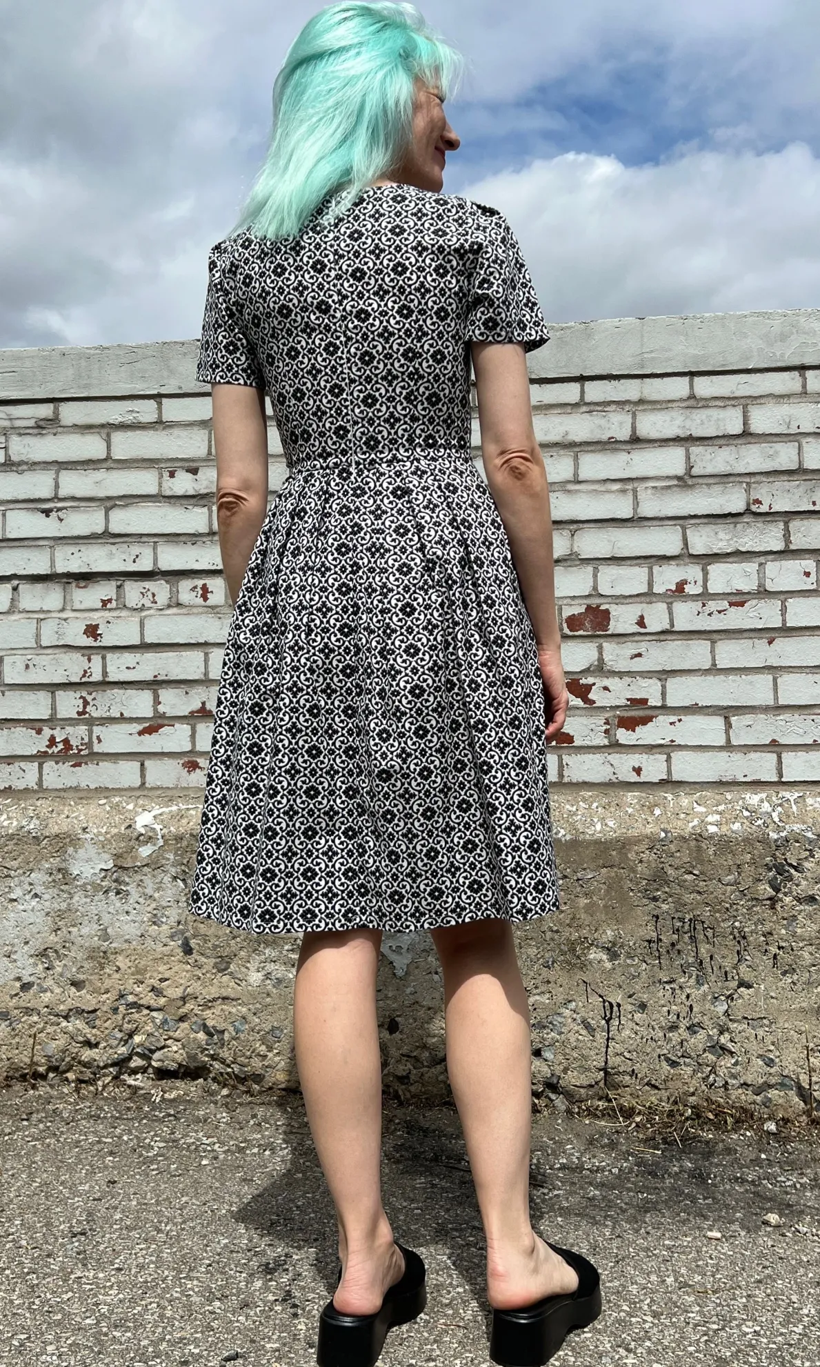 Buttonquail Dress - Quatrefoil