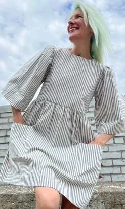 Chimney Swift Dress - Ticking Stripe