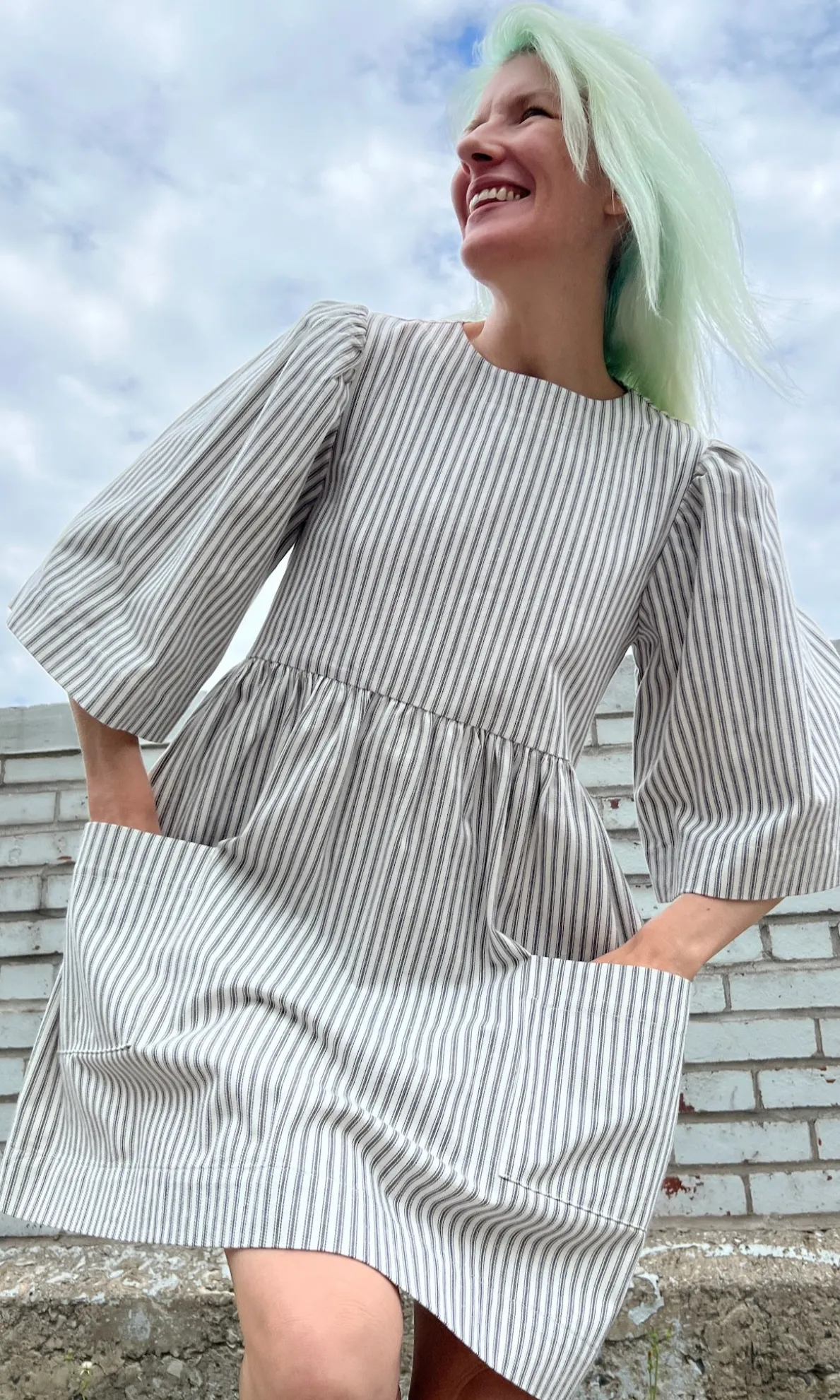 Chimney Swift Dress - Ticking Stripe