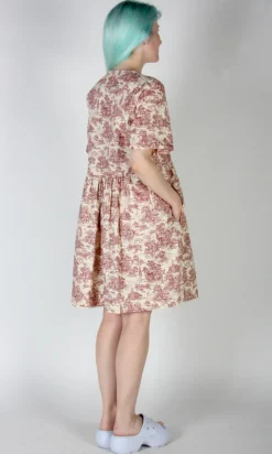 Citril Finch Dress - Brick Village Toile