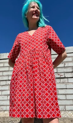 Citril Finch Dress - Red Patches