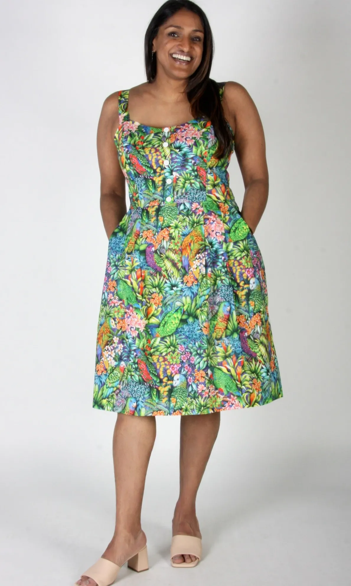 Corncrake Dress - Parrot Jungle