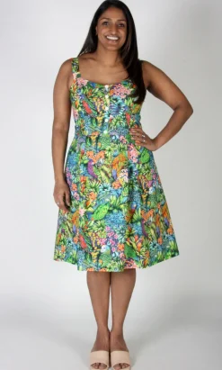 Corncrake Dress - Parrot Jungle