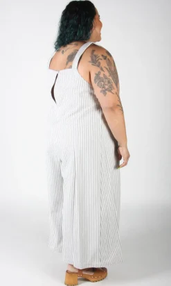 Dusky Greygone Jumpsuit - Ticking Stripe