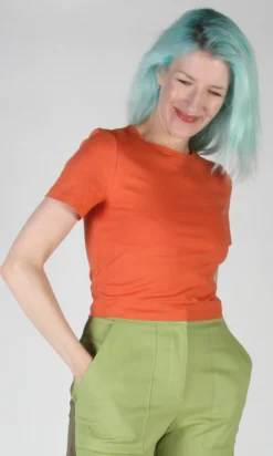 Hazel Grouse Tee - Cantaloupe