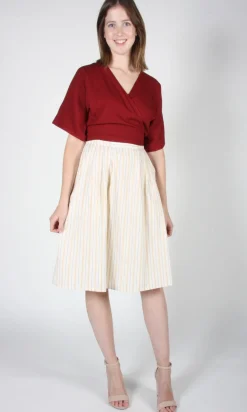 Macareux Skirt - Ivory Stripe