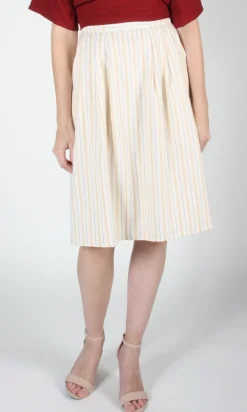 Macareux Skirt - Ivory Stripe