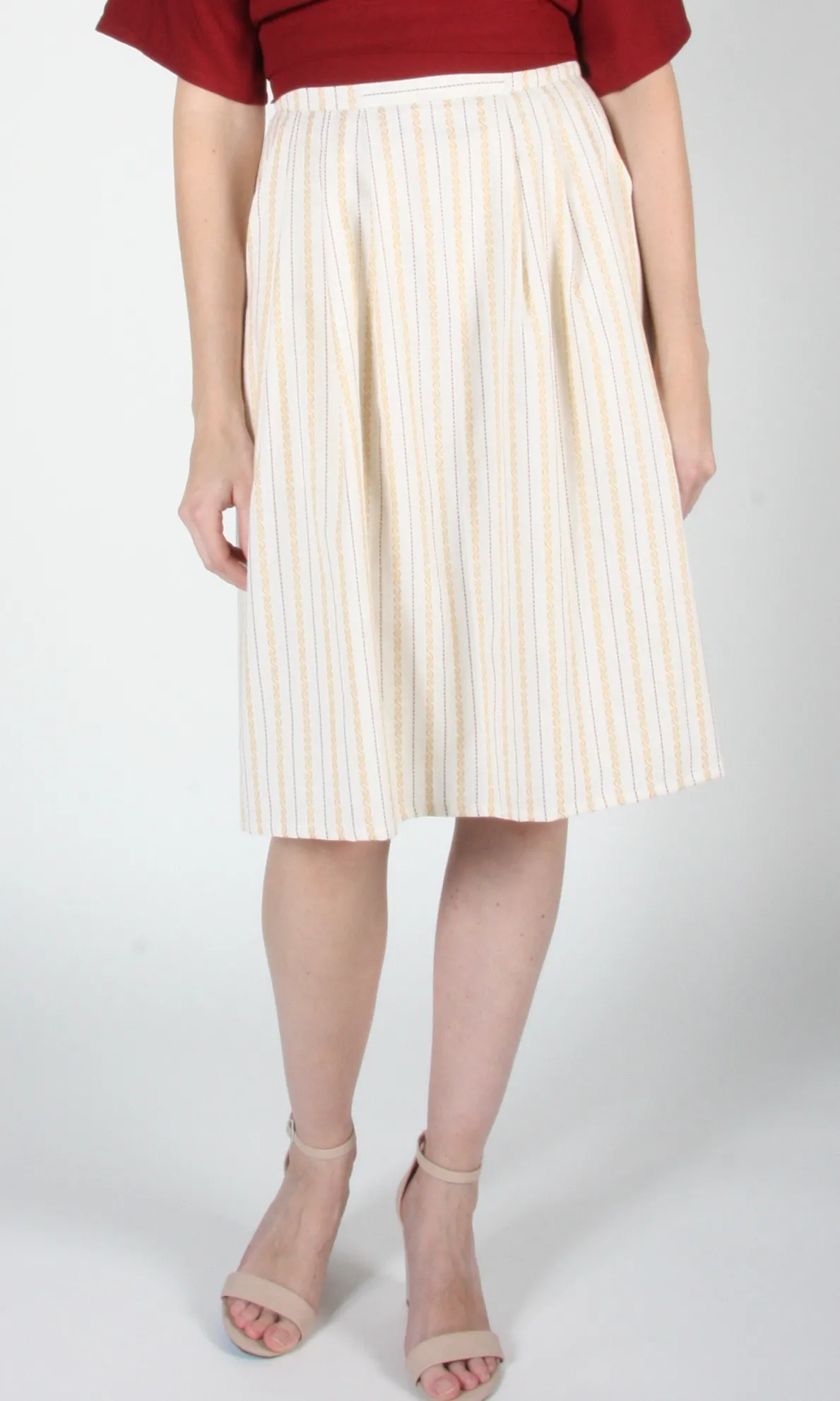Macareux Skirt - Ivory Stripe