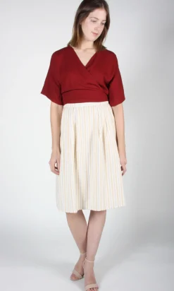 Macareux Skirt - Ivory Stripe
