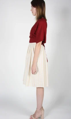 Macareux Skirt - Ivory Stripe