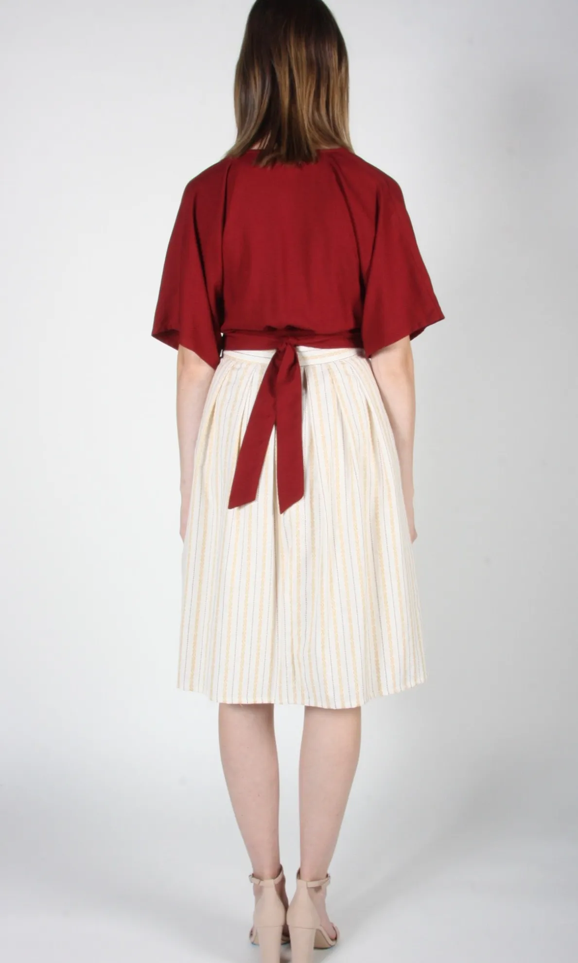 Macareux Skirt - Ivory Stripe