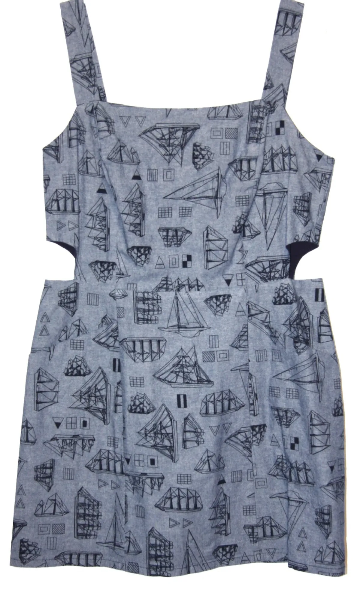RN756 - 12 - Bluebird Dress - Nautical Chambray