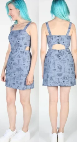 RN756 - 12 - Bluebird Dress - Nautical Chambray