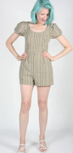 RN847 - 10 - Bufflehead Romper - Sage Eyelet