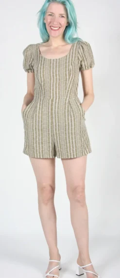 RN847 - 10 - Bufflehead Romper - Sage Eyelet