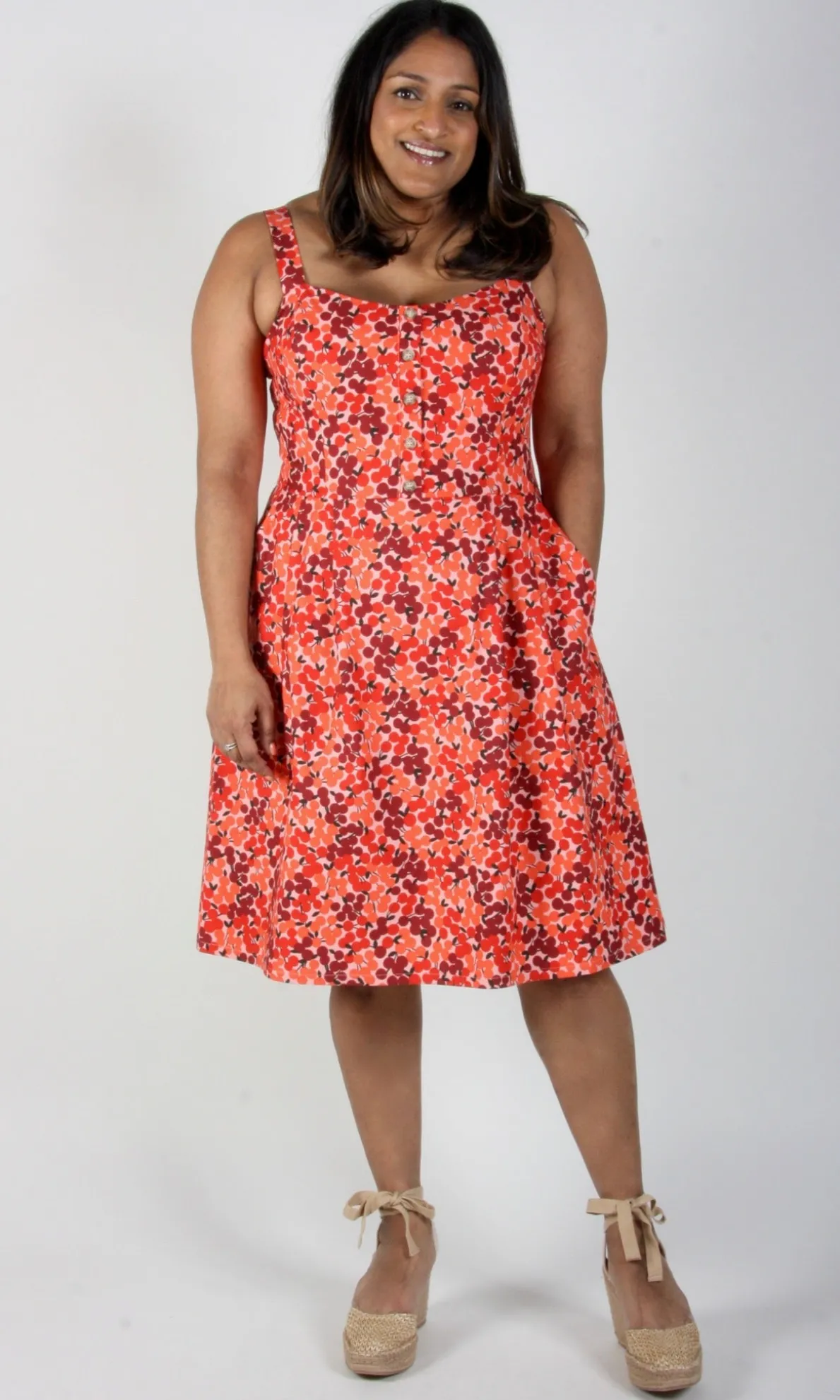 RN904 - 12 - Grosbeak Dress - Cherries