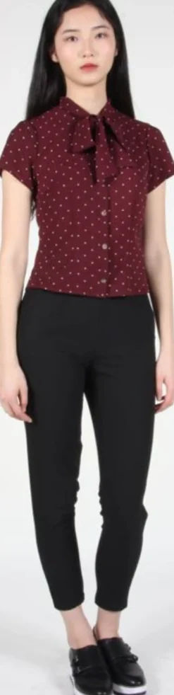 RN922 - 2 - Ibis Top - Burgundy Dots