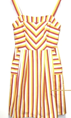 RN588 - 2 - Minivet Dress - Red and Yellow Stripe