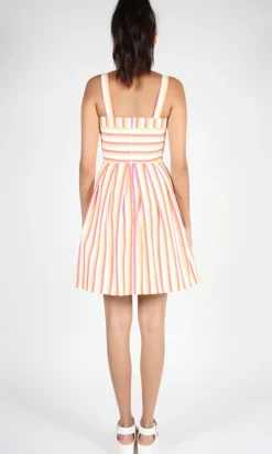 RN588 - 2 - Minivet Dress - Red and Yellow Stripe