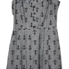 RN840 - 4 - Motmot Dress - Black Anchors