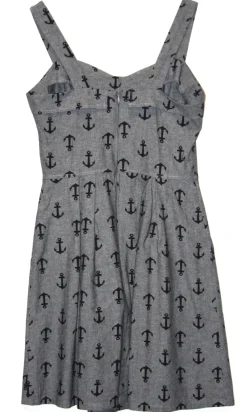 RN840 - 4 - Motmot Dress - Black Anchors