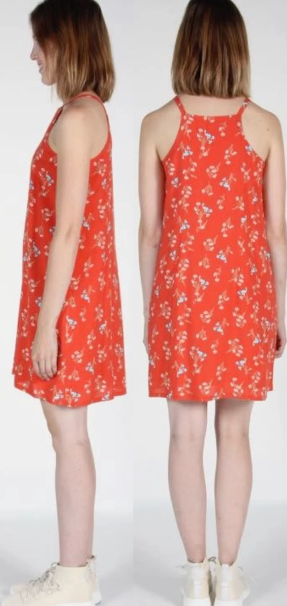 RN900 - 4 - Sicklebill Dress - Vermillion Wildflowers