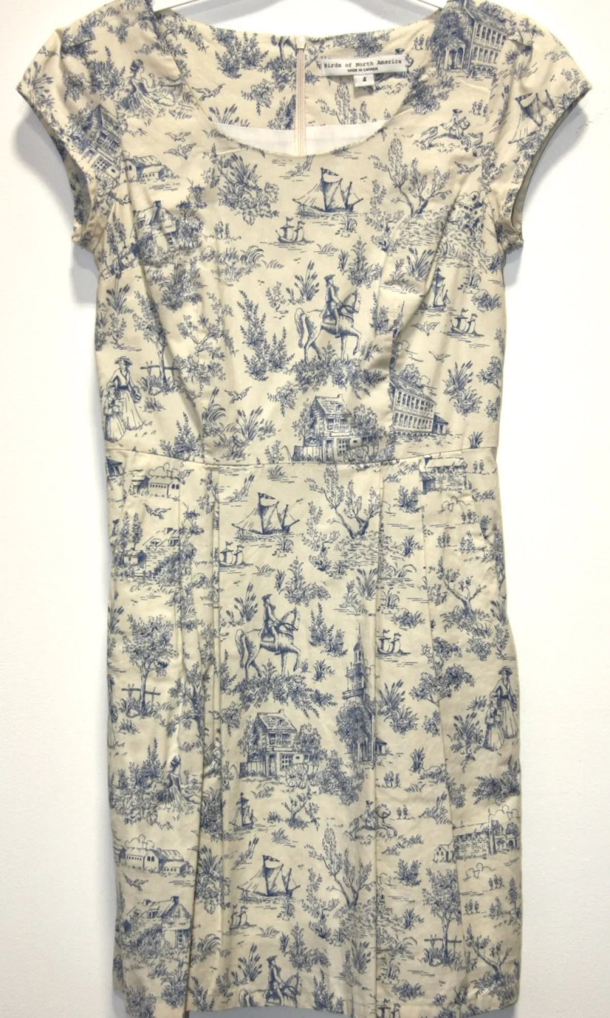 RN820 - 4 - Waterthrush Dress - Cornflower Toile