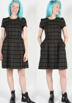 RN856 - 2 - Woodnymph Dress - Navy Plaid
