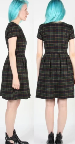 RN856 - 2 - Woodnymph Dress - Navy Plaid