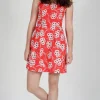 Starfrontlet Dress - Red Daisies