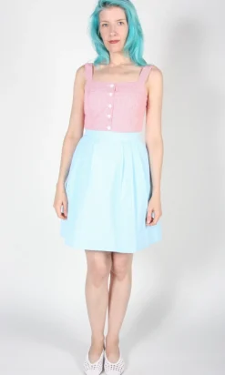 Starique Skirt - Sky Seersucker