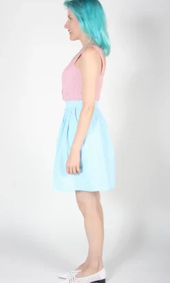 Starique Skirt - Sky Seersucker