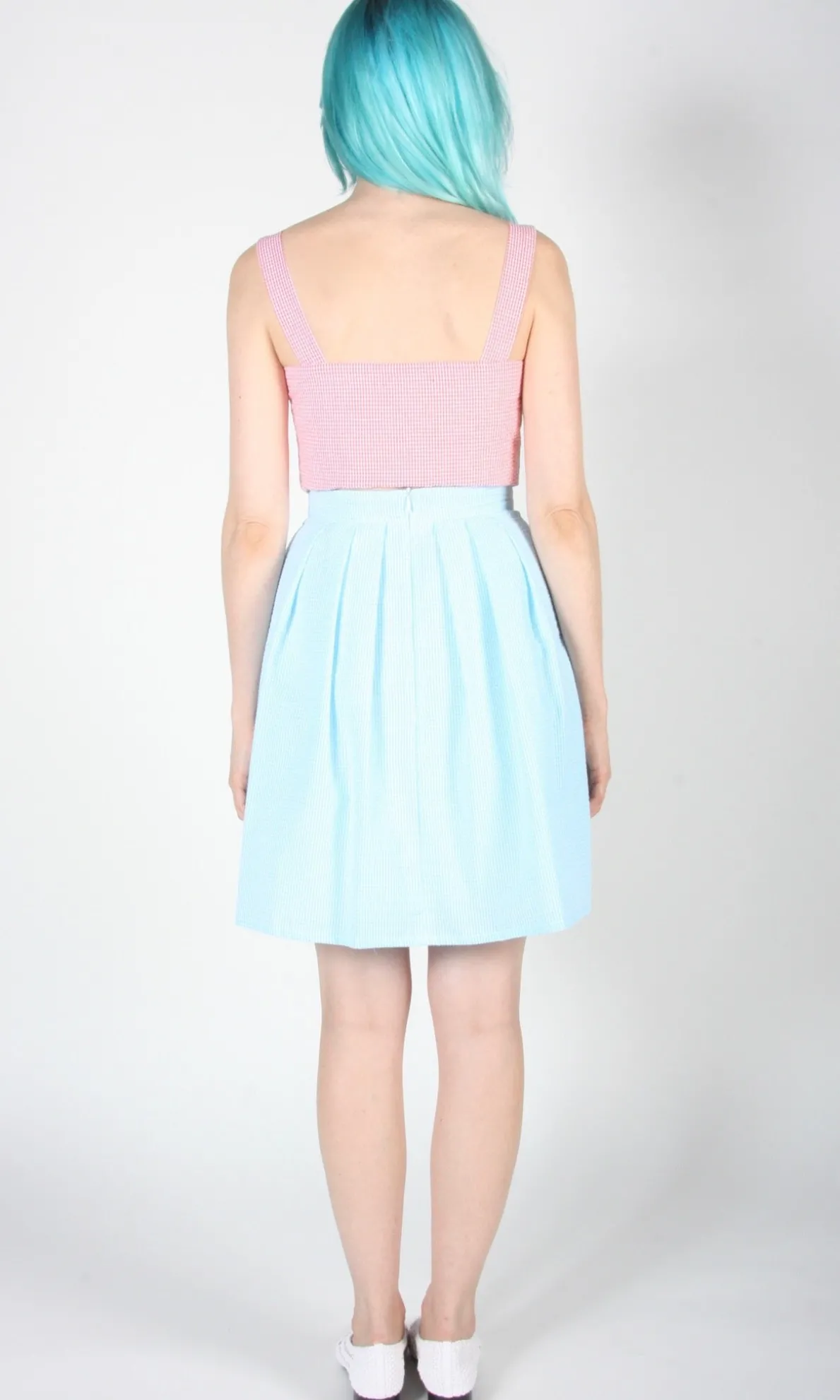 Starique Skirt - Sky Seersucker