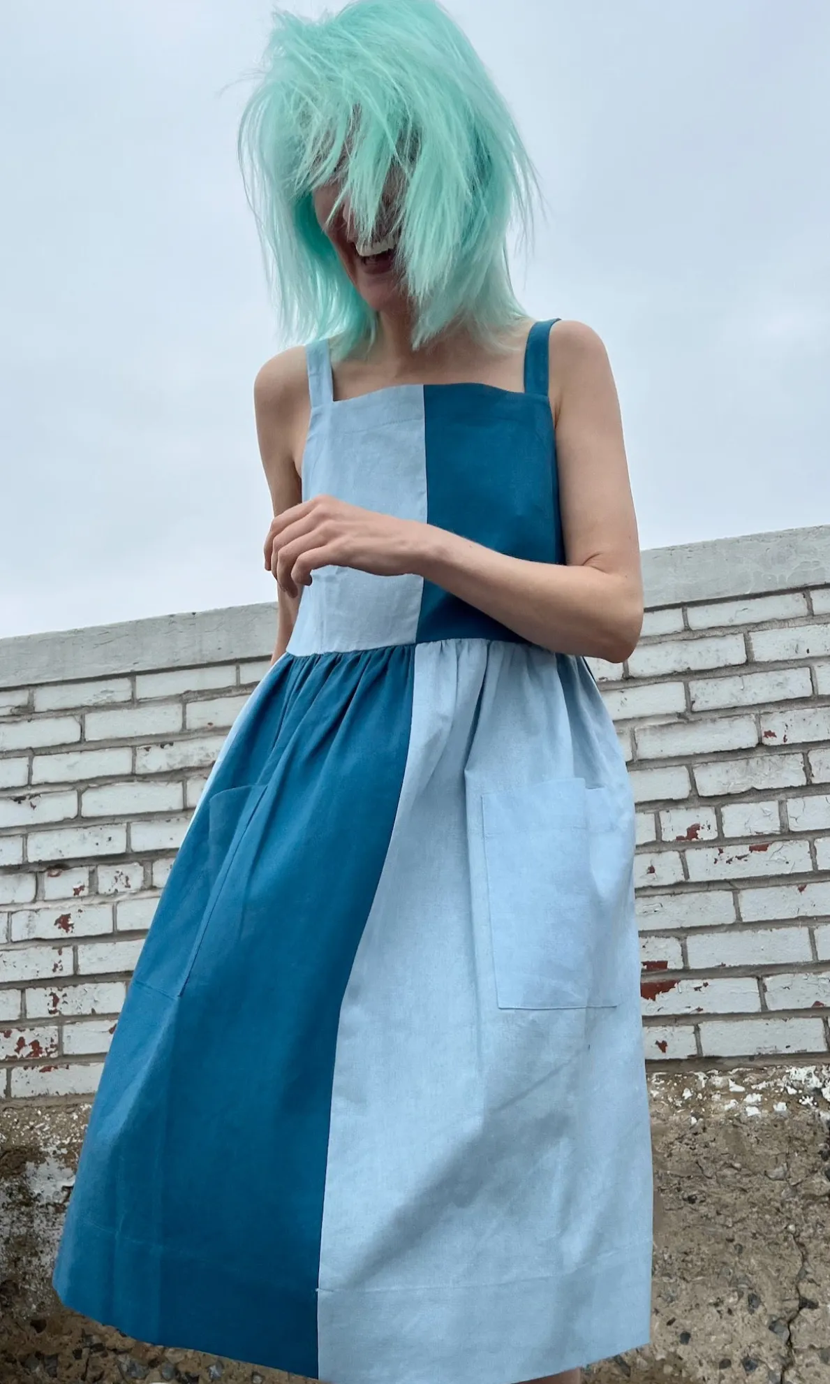 Timber Doodle Dress - Sea and Sky
