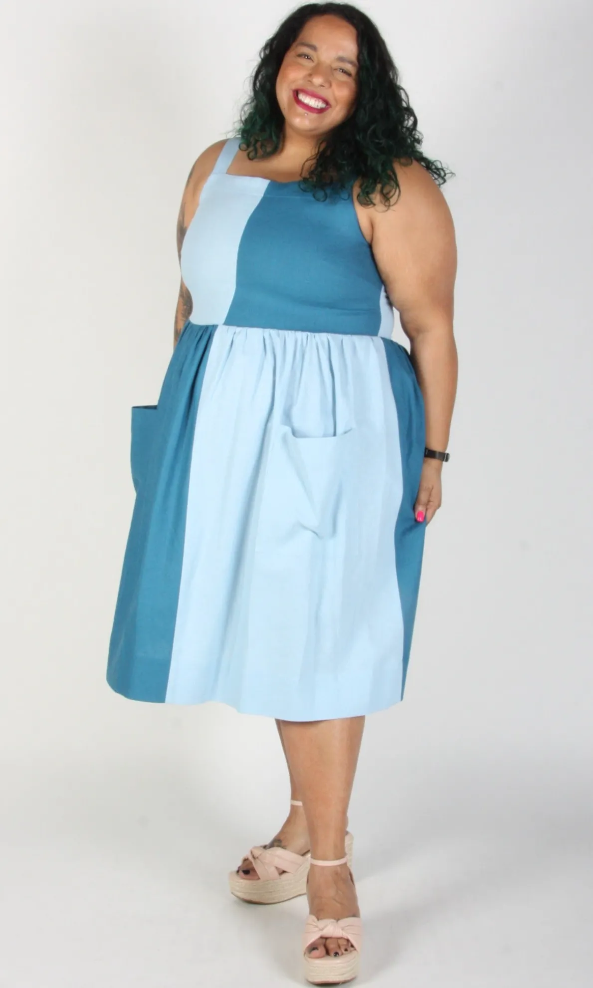 Timber Doodle Dress - Sea and Sky
