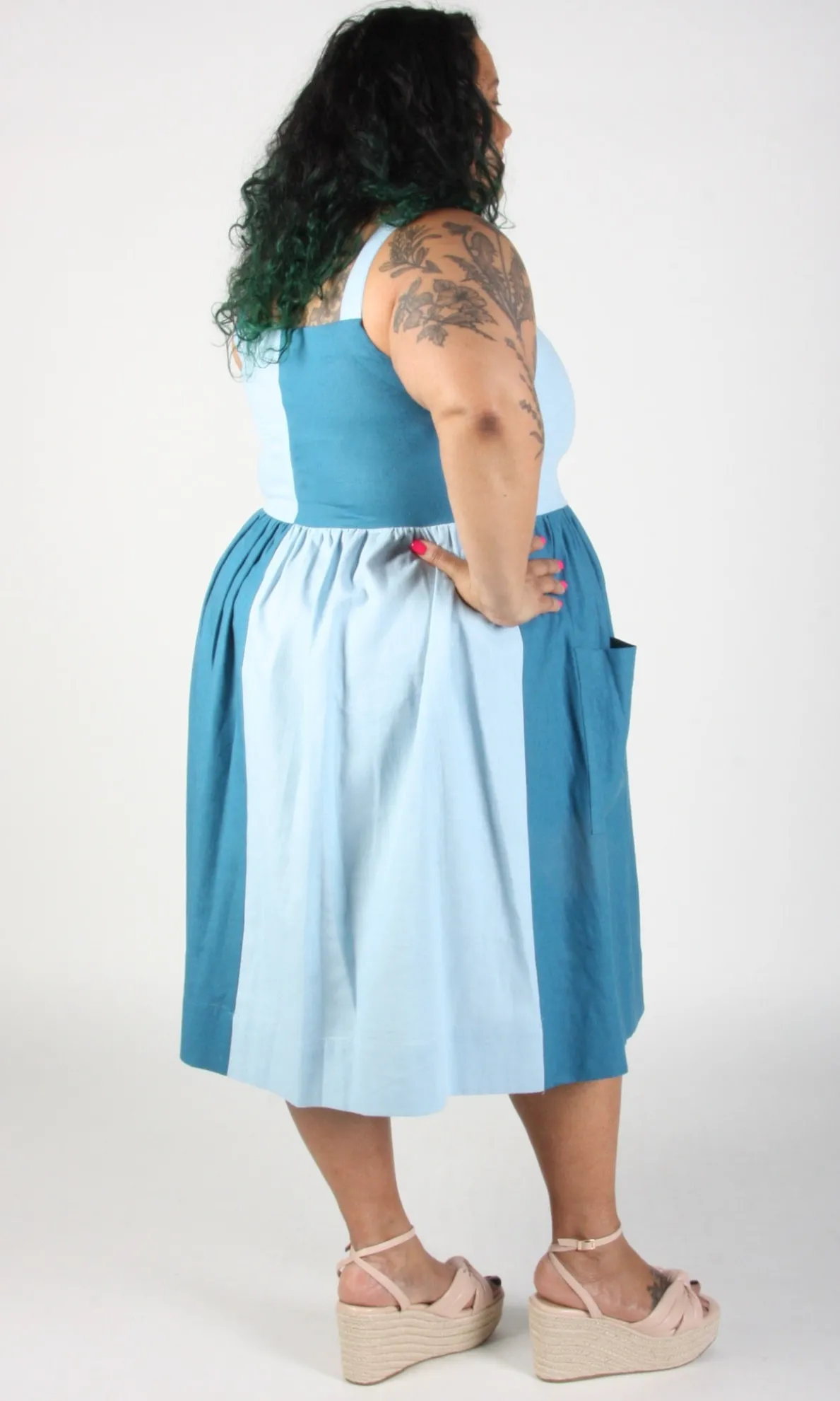 Timber Doodle Dress - Sea and Sky