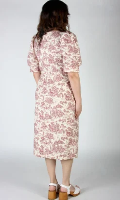 Veery Dress - Brick Village Toile