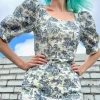 Veery Dress - Navy Village Toile