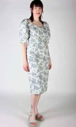 Veery Dress - Navy Village Toile