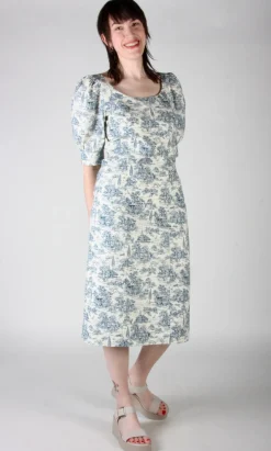 Veery Dress - Navy Village Toile