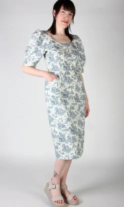 Veery Dress - Navy Village Toile
