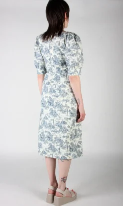 Veery Dress - Navy Village Toile