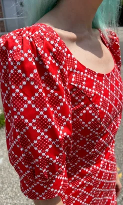 Veery Dress - Red Patches