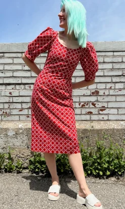 Veery Dress - Red Patches